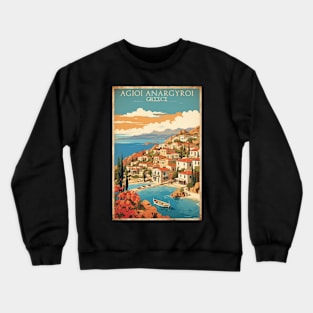 Agioi Anargyroi Greece Vintage Tourism Travel Crewneck Sweatshirt